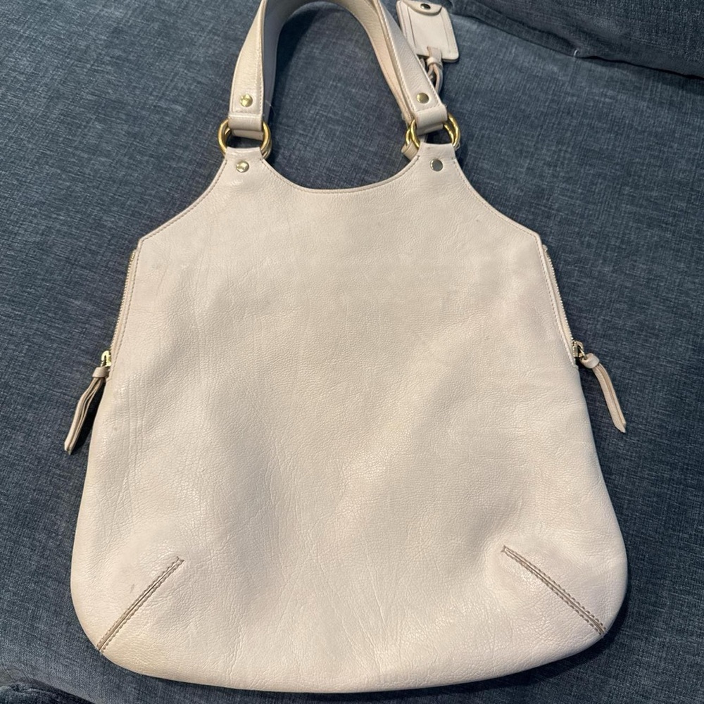 YSL Yves Saint Laurent Sac Metropolis -Cream Leather tote